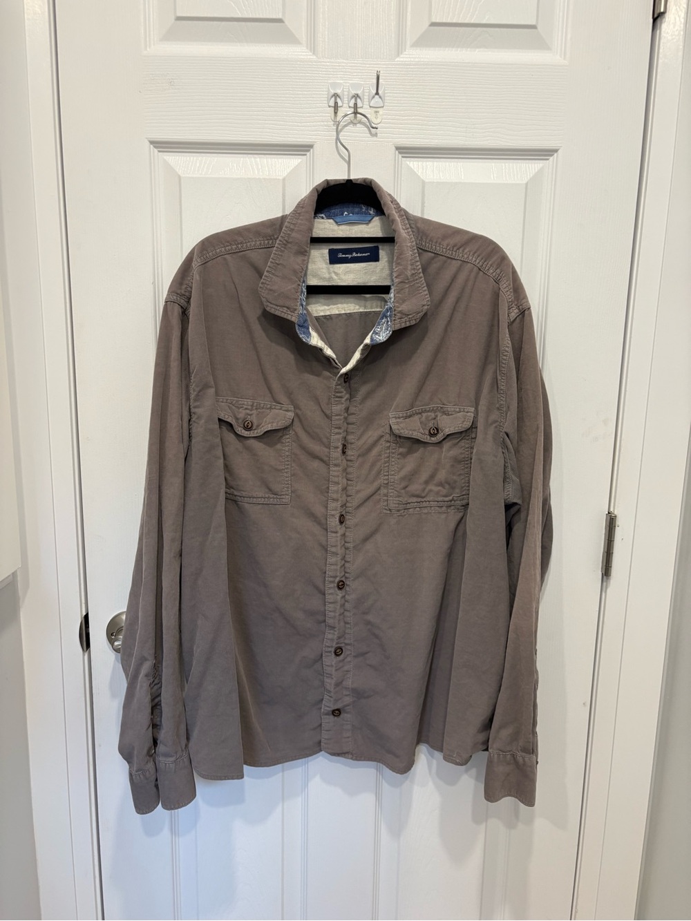 Tommy Bahama Men's Taupe Button-Up Shirt Jacket #1345
